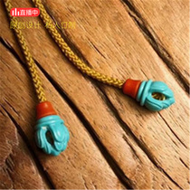 (Fruit stone) raw ore natural turquoise South Red tenon structure Su Gong micro-carving disciples beads handmade DIY
