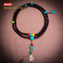 (Fruit stone designer) Daduo 108 set turquoise carving dour 24k elephant percussion pattern running ring