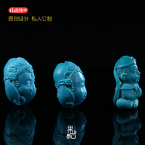 (Fruit stone) Shiyan high porcelain No optimization natural turquoise carving boutique accessories carving pendant