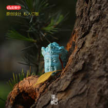 (Produced by fruit stone) Yuertan high blue original mine turquoise master carving full product no time