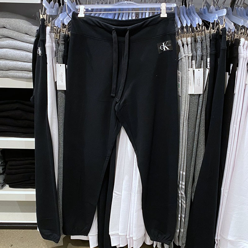 Ck Calvin Klein Usa Women's Elastic Cotton Signature Logo Drawstring Casual Sweatpants
