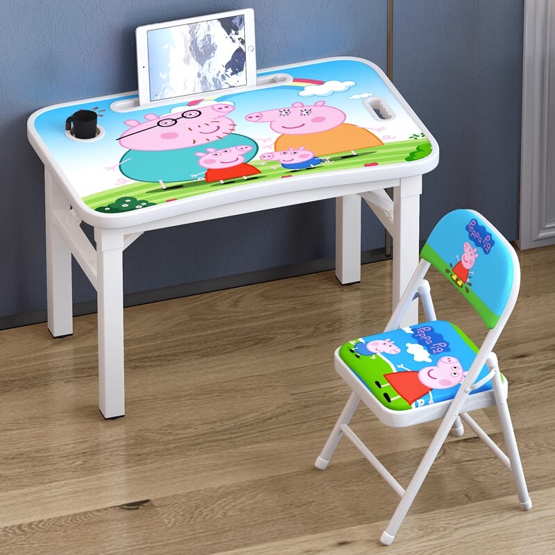 Children's Writing Desk Foldable Student Home Folding No-Installation Simple Desk Boys and Girls Study Desk and Chair Set Children's Writing Desk Foldable Student Home Folding No-Installation Simple Desk Boys and Girls Study Desk and Chair Set