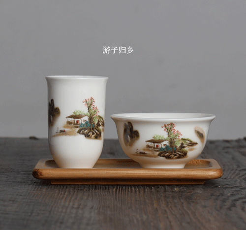 Sứ trắng sứ thơm cốc trà Cup Cup dài Show trà giữ ly đặt ngà voi - Trà sứ bình uống trà