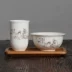 Sứ trắng sứ thơm cốc trà Cup Cup dài Show trà giữ ly đặt ngà voi - Trà sứ bình trà thủy tinh Trà sứ