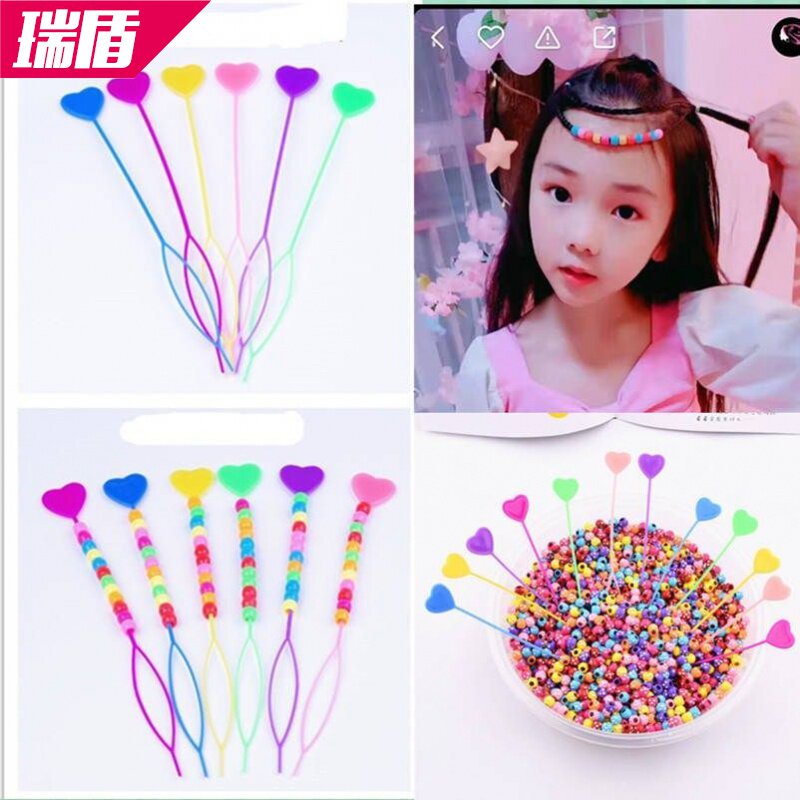 Korean-style children's hair tie hair artifact ball head piercing pull piercing stick hair puller small soft baby hairbrush