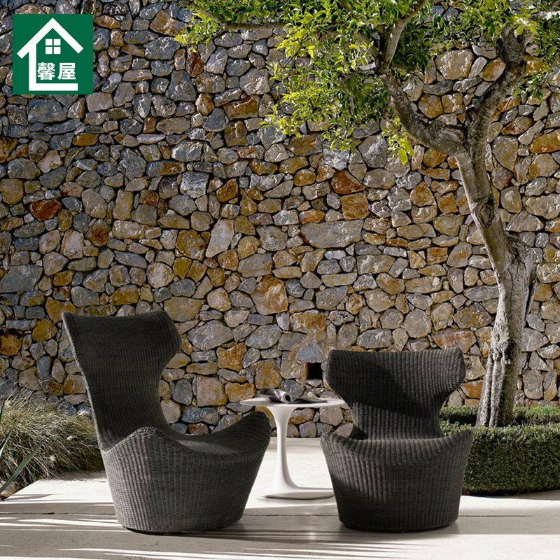 Rattan Chair Back Chair Single Courtyard Leisure Three-piece Suit Balcony Adult Black Simple Modern Outdoor Rattan Chair
