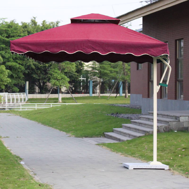Security Guard Booth Beach Umbrellas Outdoor Patio Square Casual Image Advertisement Printable Logo Property Umbrella Beach Umbrella