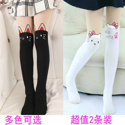 Spring and Autumn Children's Pantyhose 5 White Animal Stitching Thin Girls 7 Pantyhose Underneath Pantyhose Summer Girls