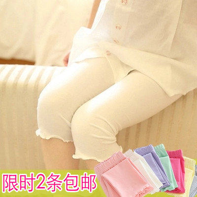 Girls' cropped pants summer thin outer wear 2019 new middle and large children's summer shorts, inner pants, children's Western-style pants