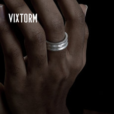 银饰戒指 vixtorm bourton戒指 s925纯银指环宽戒厚重cool酷派潮牌
