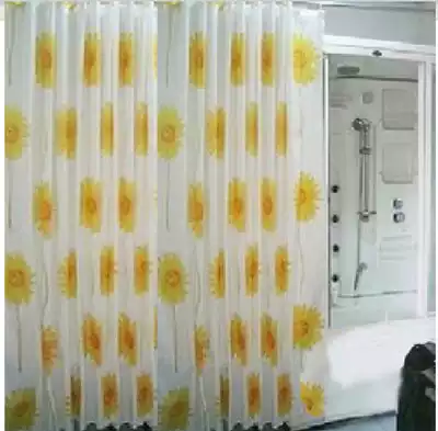 Special price sunflower dolphin pink flower 100% polyester fiber thick waterproof shower curtain 2 4 m * 2 4 m bath ring