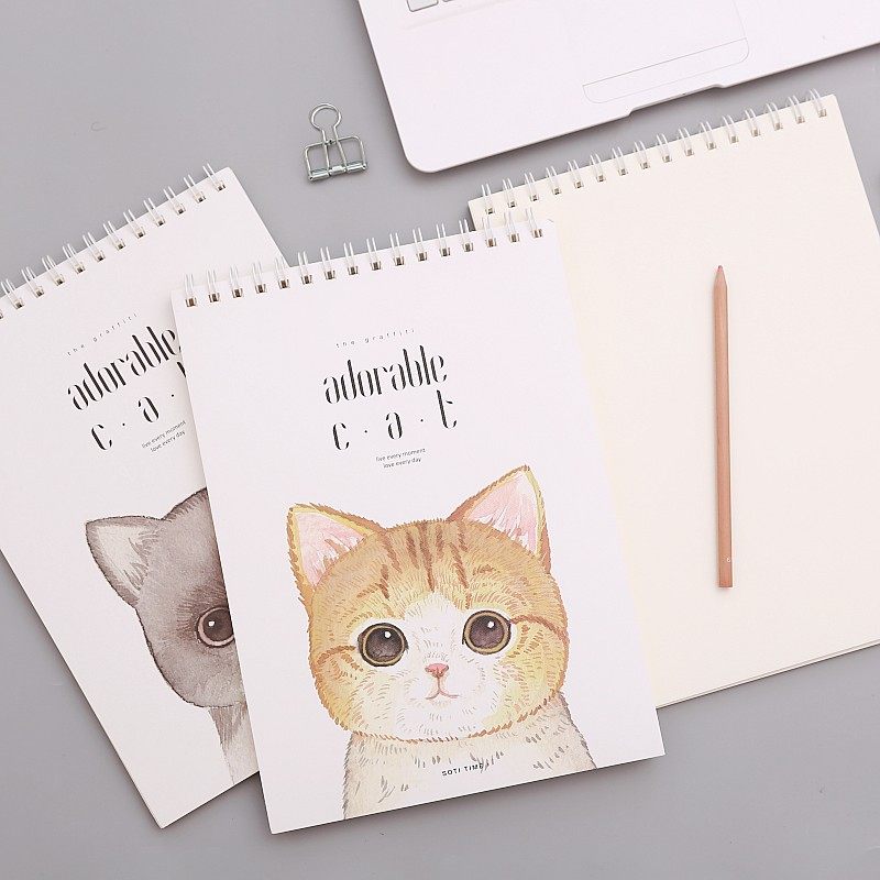 8090 Game Hand painted cat coil sketch sketch book A4 painting book blank art book