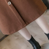 Шерстяная демисезонная приталенная модная длинная юбка, А-силуэт