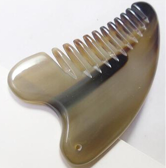 Famous horn craftsman, aged and old white buffalo horn, special scraping comb for head massage, beauty and tendon