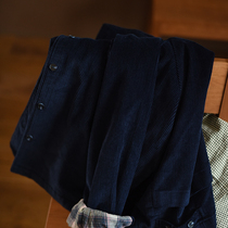 Produced by two LRCP ) it is blue-indigo mountain ) chunky corduroy oversized lapel silhouette coat