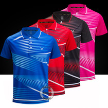 Table tennis clothing short sleeve mens and womens tops lapel training competition sports uniform custom badminton Jersey