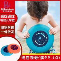Bile B toys flying saucer two-color Frisbee cant fall bad childrens beach running parent-child interactive outdoor sports toys