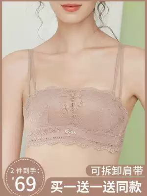 Strapless underwear women's gathering sling thin chest tube anti-light small chest flat chest summer invisible bra