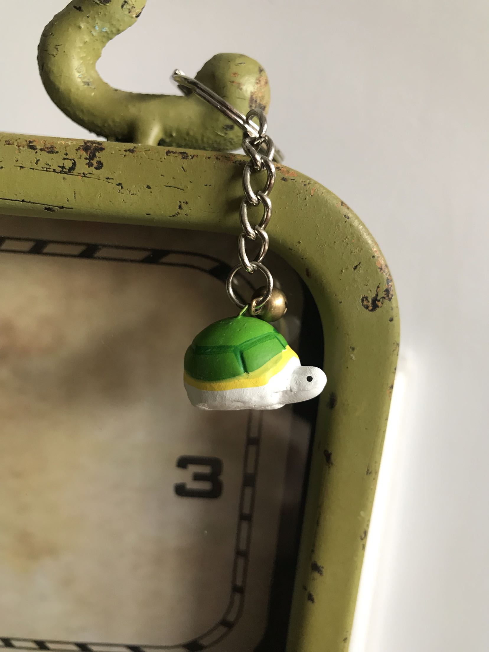Exported to Japan Ceramic Blessing Turtle Keychain Pendant
