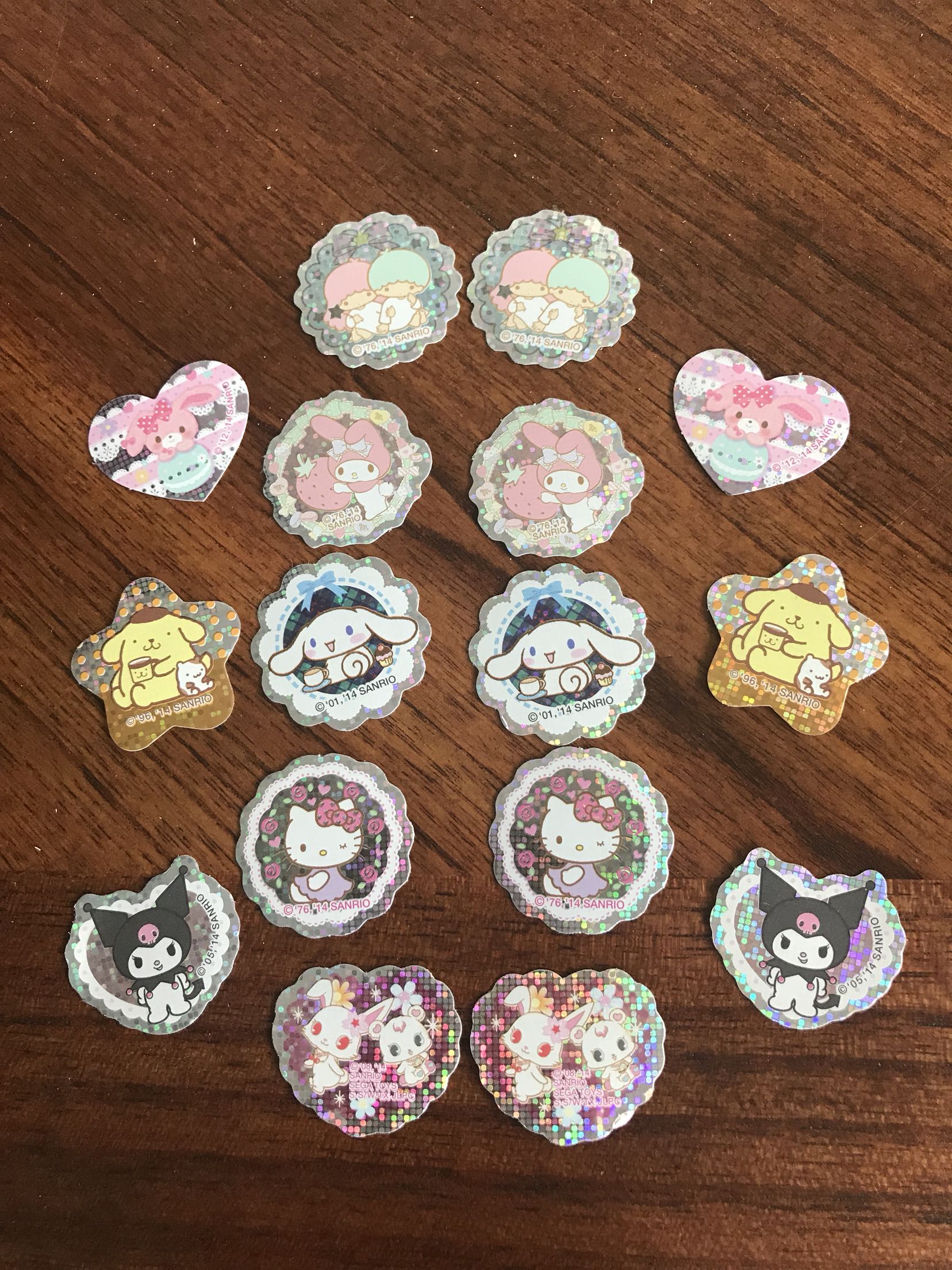 Japanese genuine Sanriokitty little white pudding dog Melody little devil Gemini and other stickers 16 sheets into