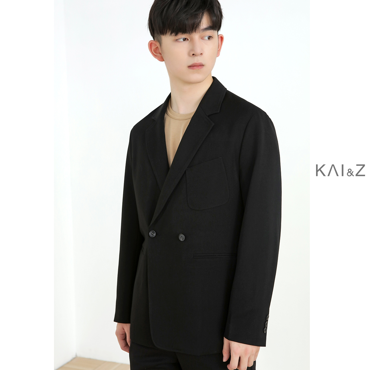 Kevan men's suit jacket 2021 fall new single row of buckle loose small west suit Korean version Trend uni-west coat