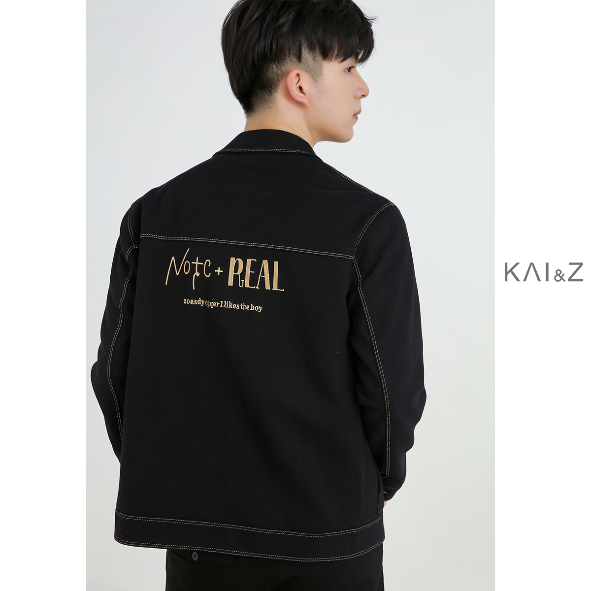 Jacket Men's Spring Autumn 2022 New Loose Tide Creamin cotton Behind Embroidery Casual Autumn Clothing Denim Jacket-Taobao