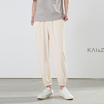 2021 autumn modal casual pants mens straight trend hanging mask pants casual versatile nine-point pair of leg pants