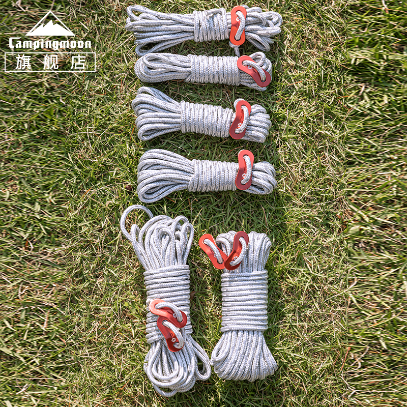 Coman 10m厚 キャノピーウィンドロープ キャンプテントポール固定プルロープ 4mm耐摩耗性調整バックル反射ロープ