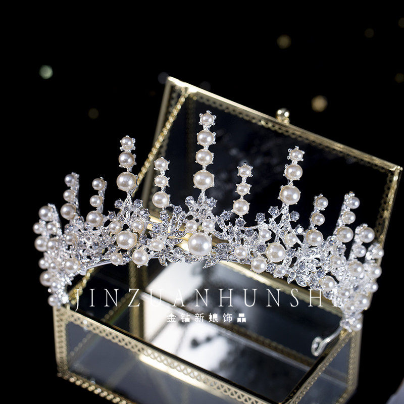 Gold Drilling Bride 2020 New Wedding Dresses Pearl Crown Wedding and Makeup Ritual Staple Crown Photography Brigade Pat ornaments