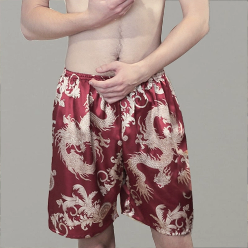 Тонкие штаны, мужские шелковые пляжные шорты для отдыха, свободный крой