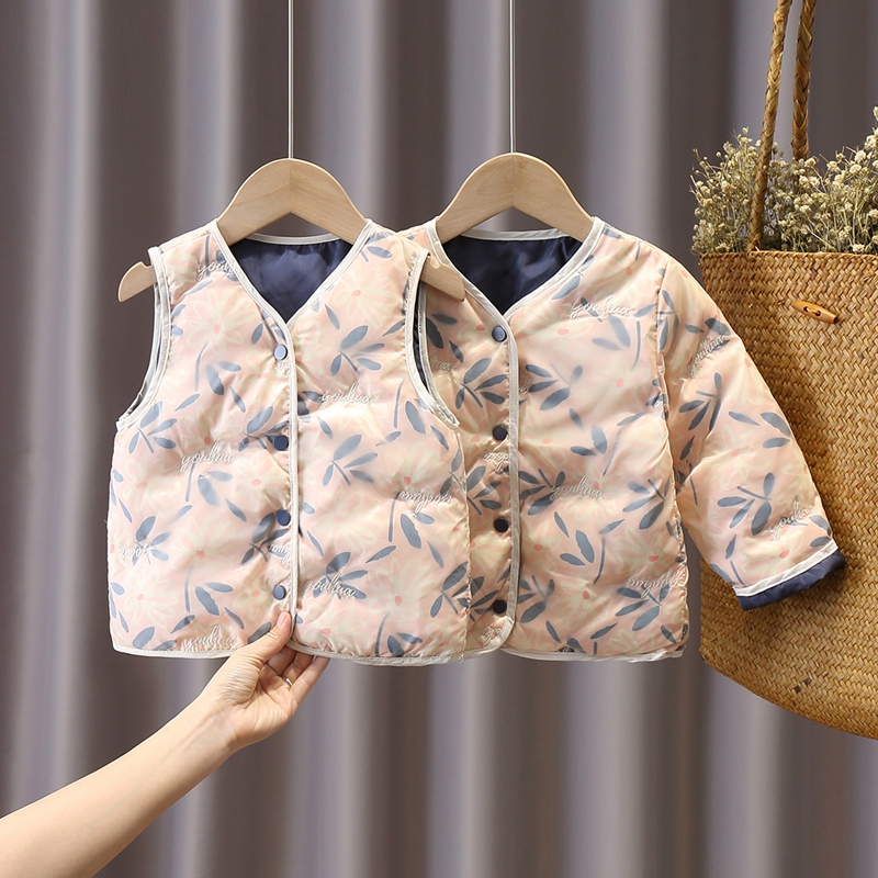 Children's down vest light and thin boys and girls 90 white duck down outer wear baby down inner timid children's autumn and winter clothes to keep warm