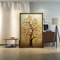 New Chinese Screen Partition Living Room Dining Room Dining Room Bedrooms solid wood Modern cloth Art Semi-overdrawn Finance Tree mobile Easy seat screen