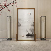 Modern Chinese screen partition living room study Hotel solid wood porch mobile decoration home shade screen