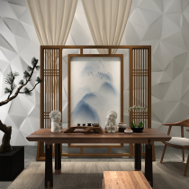 Modern Chinese screen partition living room hotel study office tea room landscape Solid Wood Hollow Hollow mobile seat screen