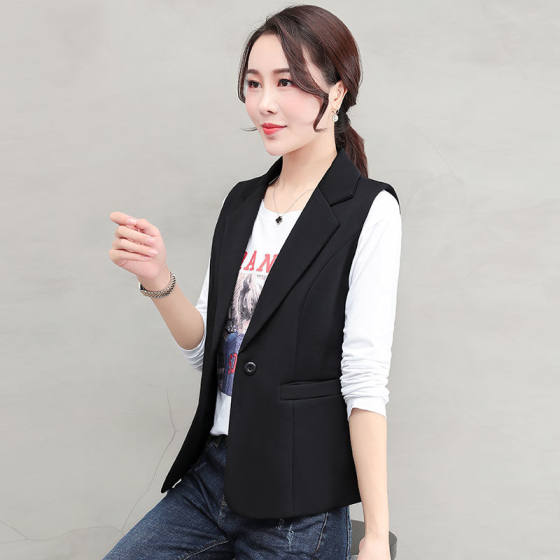 Spring and autumn new vest women's trend fashion foreign style small man short all-match vest casual professional suit jacket