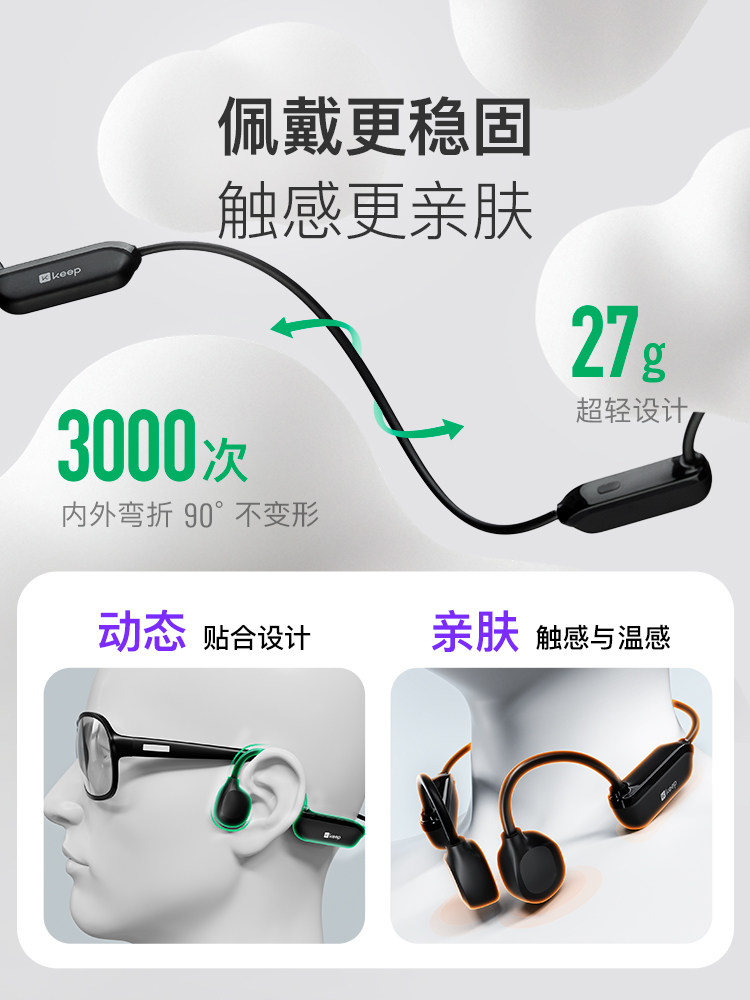 Keep Sports Headphones E Move Bone Conduction Headphones Open-Type Wireless Non-In-Ear Running Sports Bluetooth Headphones