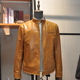 Qingdao Leather Co., Ltd Nvidia Leather Coat Sunset Butter Wax Horsehide Straight Pull Stand Collar Men's Motorcycle Jersey