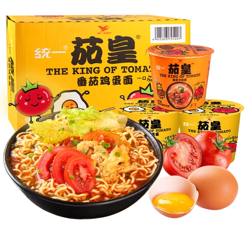 统一 Император Император Синьцзян томатная яичная лапша 120 г*12 баррелей целых ящиков ужина ужина фаст -фуда суп Мгновенный лапша Мгновенная лапша