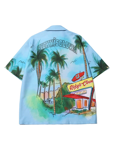 RickyisClown Летняя рубашка для отдыха, короткий рукав