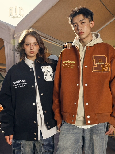 Кролик, бейсбольная униформа для мальчиков, осенняя куртка, с вышивкой, США, оверсайз