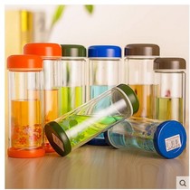 Fuuang 200-320ml male and female couples double glass tea cup transparent leak-proof and explosion-proof heat insulation hand Cup