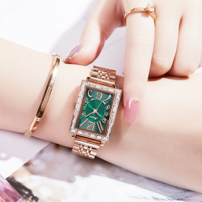 MEIBIN Meibin fashion lady watch square digital face waterproof wrist watch-Taobao