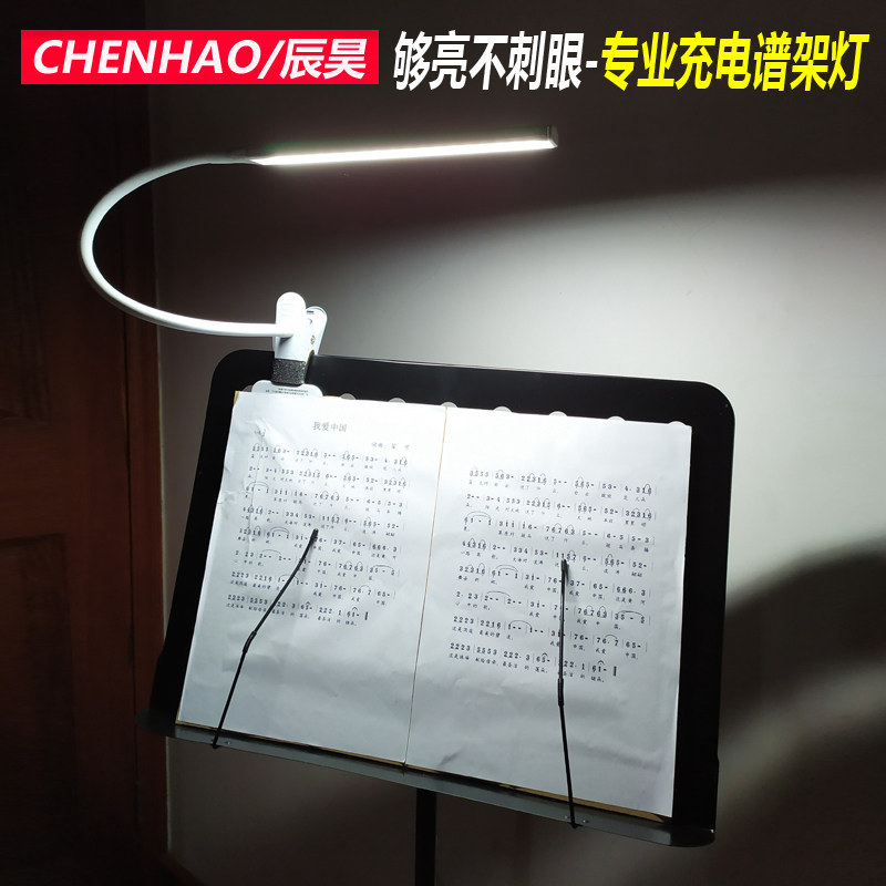 Rechargeable professional flicker-free music stand lamp piano score light eye protection clip lighting guzheng violin music stand light