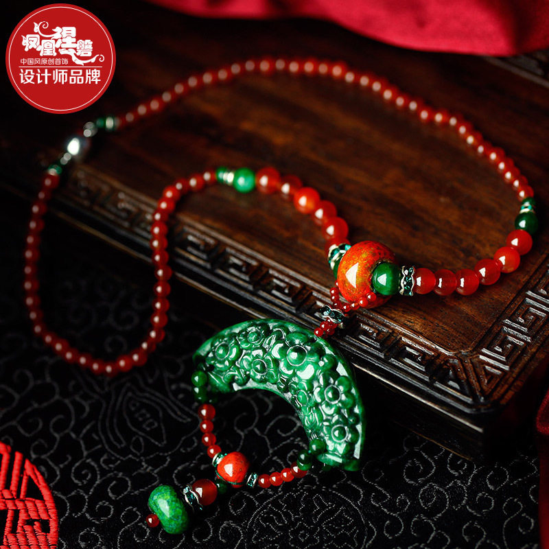 Phoenix Nipan Original Necklace Women's Long Version of Mao clothing chain Retro red Manau Qianqing National Wind Ornament Accessories