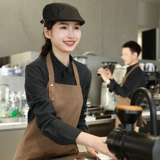 Западная кафе, официантка, рабочая одежда, женские рубашки для общественного питания, магазин горячих горшков, магазин выпечки, чая с молоком, тортов, осень и зима, с длинными рукавами