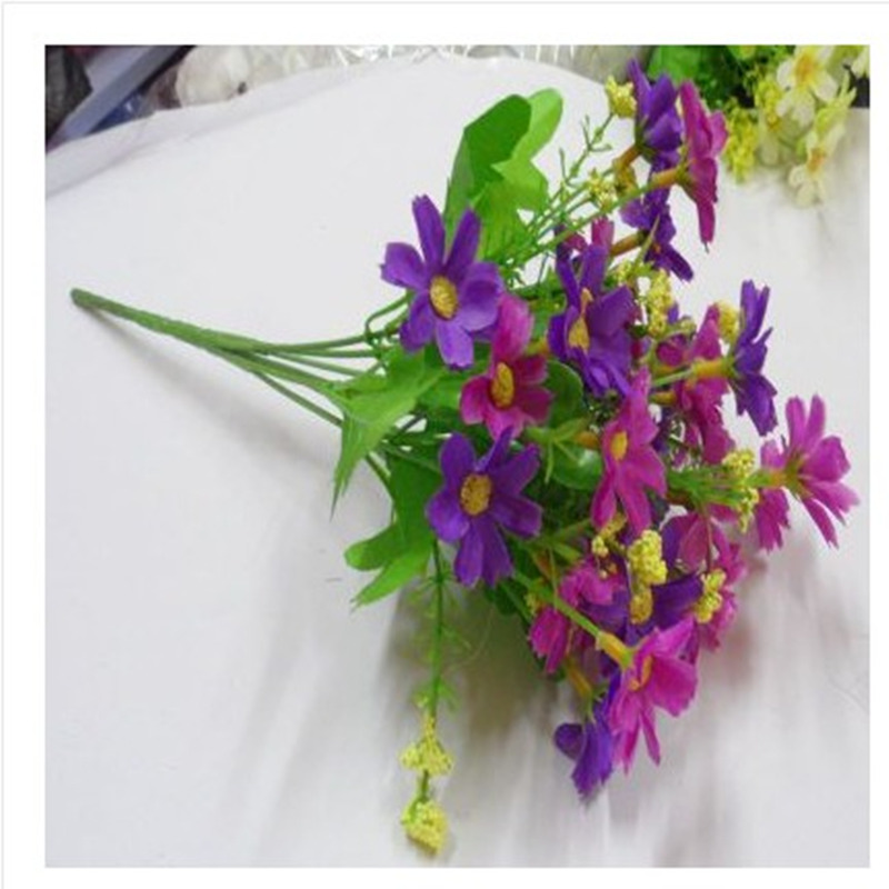 Mô phỏng hoa cúc nhỏ nhảy cúc Trang trí phòng khách hoa mô phỏng hoa giả 绢 hoa 7 ngã ba 28 mô phỏng hoa bán buôn - Hoa nhân tạo / Cây / Trái cây giả hạc hoa hồng đỏ
