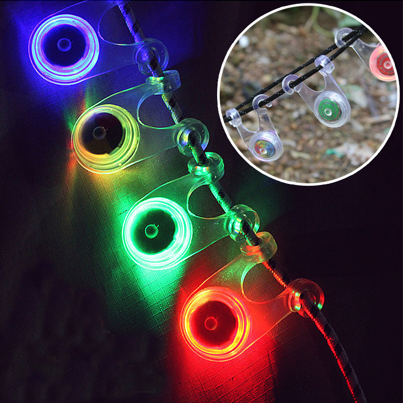 Tent rope LED hanging light Outdoor camping decorative light Backpack Bicycle warning taillight Silicone camp light flashing light