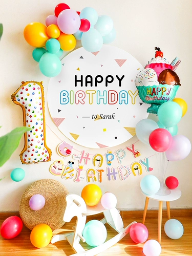 Детское украшение на день рождения интернет-знаменитостей для мальчиков и девочек, годовалое полнолуние ребенка и 100-дневный банкетный фон, материалы для макета сцены на стене