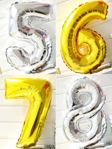 16 -кидовое золотое письмо сгущенное алюминиевое пленка цифровой матерский свадебный номер с днем ​​рождения