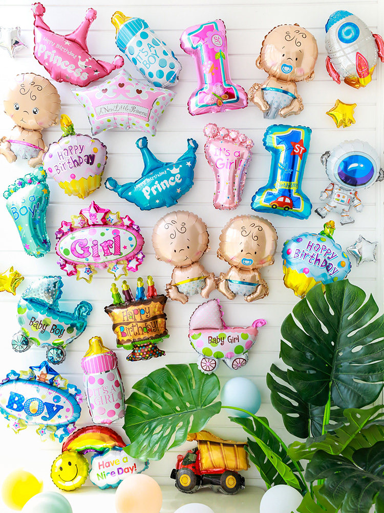 Mini animal balloon Aluminum foil balloon 1st birthday balloon Party dress up decoration Opening small gift Gift